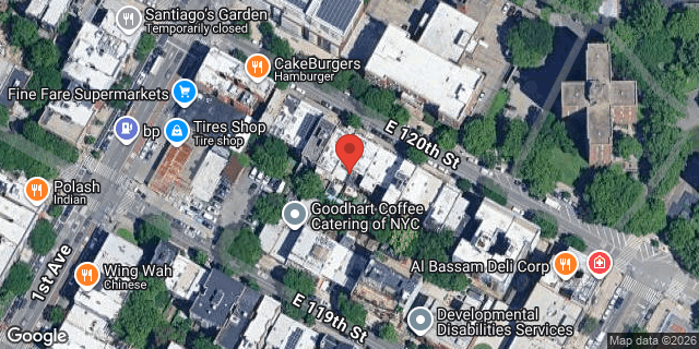 Aerial map of 418 EAST 120 STREET, Manhattan