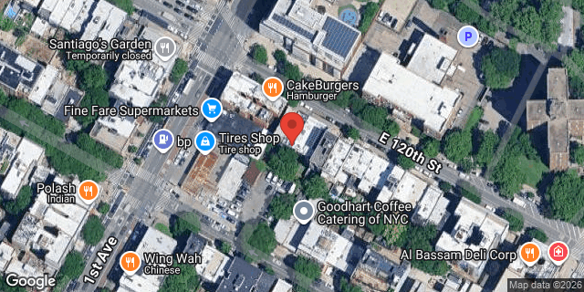 Aerial map of 408 EAST 120 STREET, Manhattan