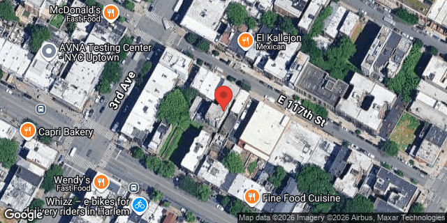 Aerial map of 212 EAST 117 STREET, Manhattan