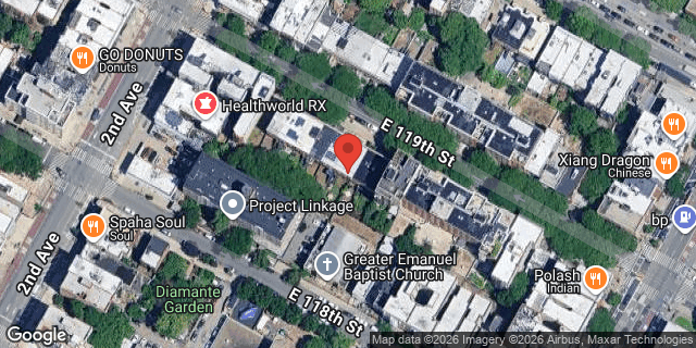 Aerial map of 322 EAST 119 STREET, Manhattan