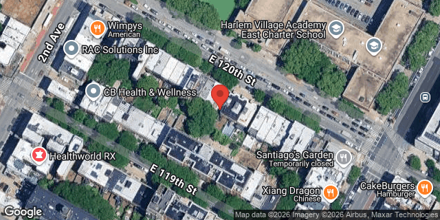 Aerial map of 328 EAST 120 STREET, Manhattan