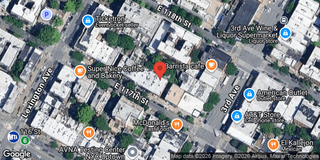 Aerial map of 179 EAST 117 STREET, Manhattan