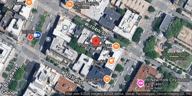 Aerial map of 210 WEST 104 STREET, Manhattan