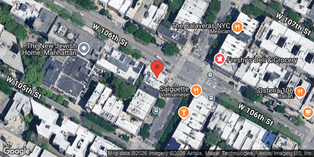 Aerial map of 934 COLUMBUS AVENUE, Manhattan