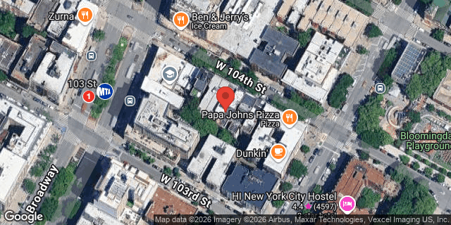Aerial map of 214 WEST 104 STREET, Manhattan