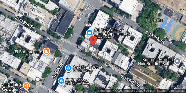 Aerial map of 2169 3 AVENUE, Manhattan