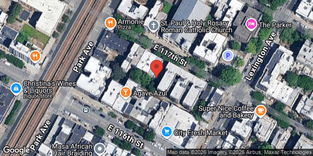 Aerial map of 120 EAST 117 STREET, Manhattan