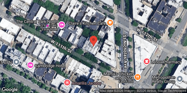 Aerial map of 115 WEST 111 STREET, Manhattan