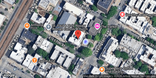 Aerial map of 127 EAST 117 STREET, Manhattan