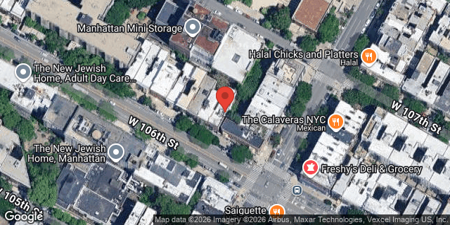 Aerial map of 107 WEST 106 STREET, Manhattan