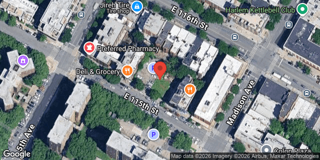 Aerial map of 11 EAST 115 STREET, Manhattan