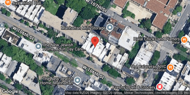 Aerial map of 123 WEST 106 STREET, Manhattan