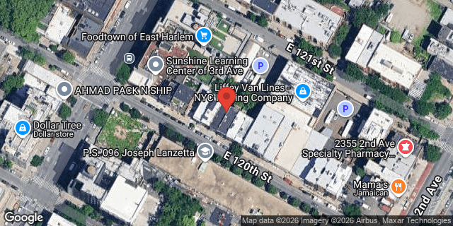 Aerial map of 217 EAST 120 STREET, Manhattan