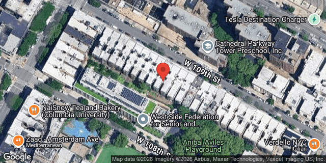 Aerial map of 132 WEST 109 STREET, Manhattan