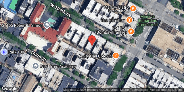 Aerial map of 206 WEST 109 STREET, Manhattan