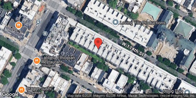 Aerial map of 226 WEST 114 STREET, Manhattan
