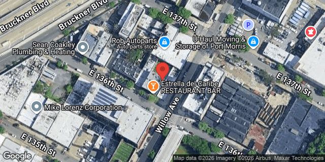 Aerial map of 745 EAST 136 STREET, Bronx