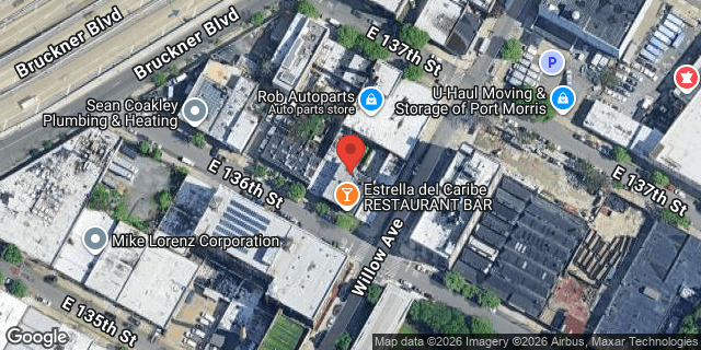 Aerial map of 743 EAST 136 STREET, Bronx