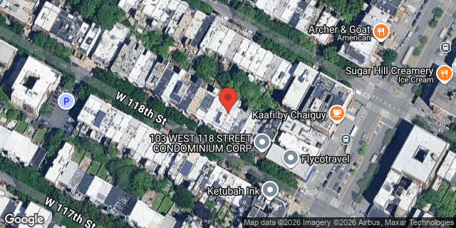 Aerial map of 113 WEST 118 STREET, Manhattan