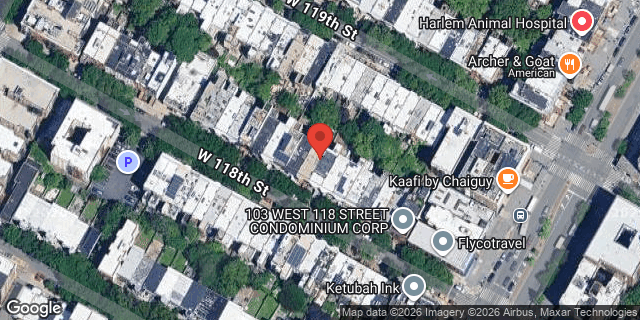Aerial map of 119 WEST 118 STREET, Manhattan