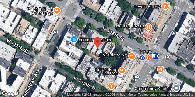 Aerial map of 312 WEST 116 STREET, Manhattan