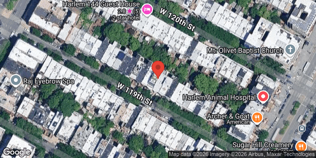Aerial map of 127 WEST 119 STREET, Manhattan