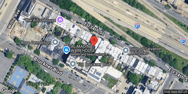 Aerial map of 442 EAST 134 STREET, Bronx