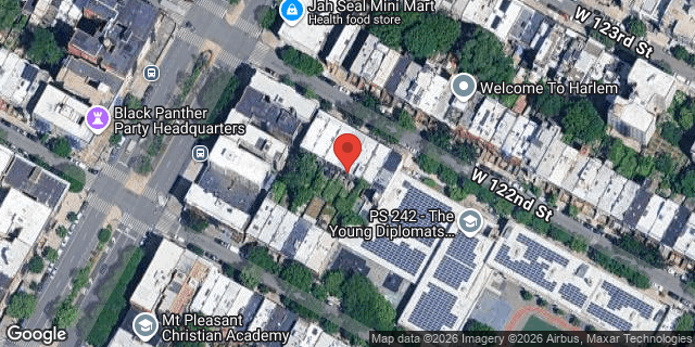Aerial map of 158 WEST 122 STREET, Manhattan