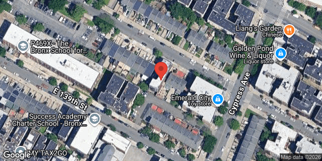 Aerial map of 626 EAST 140 STREET, Bronx