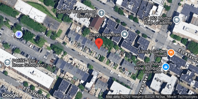 Aerial map of 617 EAST 140 STREET, Bronx