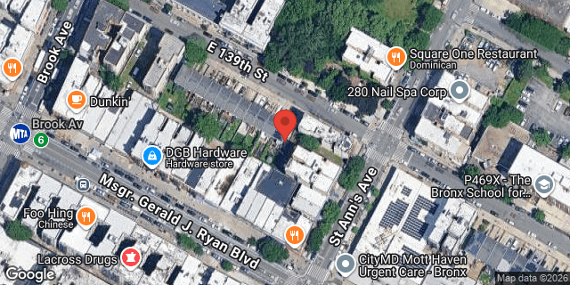 Aerial map of 542 EAST 139 STREET, Bronx