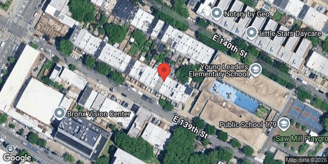 Aerial map of 437 EAST 139 STREET, Bronx
