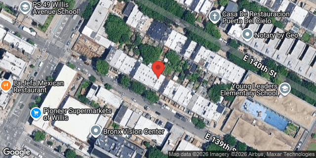 Aerial map of 421 EAST 139 STREET, Bronx