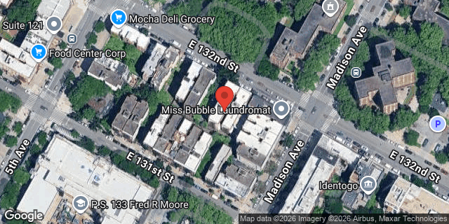 Aerial map of 16 EAST 132 STREET, Manhattan