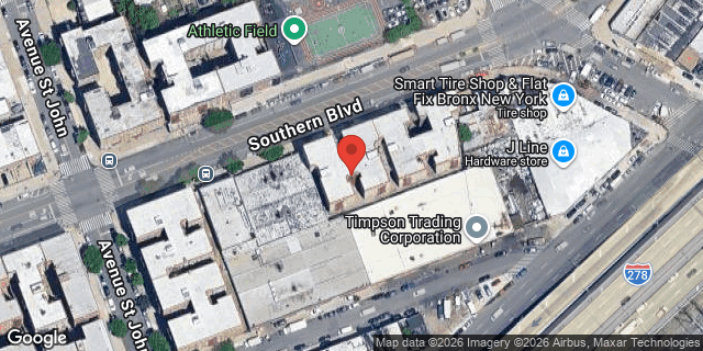 Aerial map of 652 SOUTHERN BOULEVARD, Bronx