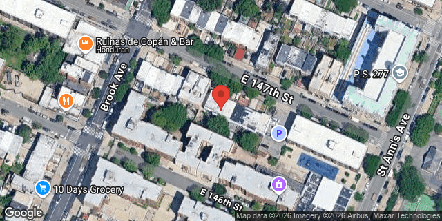 Aerial map of 522 EAST 147 STREET, Bronx