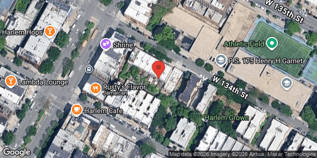 Aerial map of 186 WEST 134 STREET, Manhattan