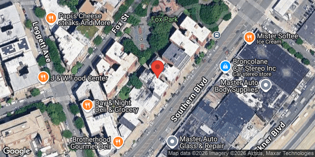 Aerial map of 725 SOUTHERN BOULEVARD, Bronx