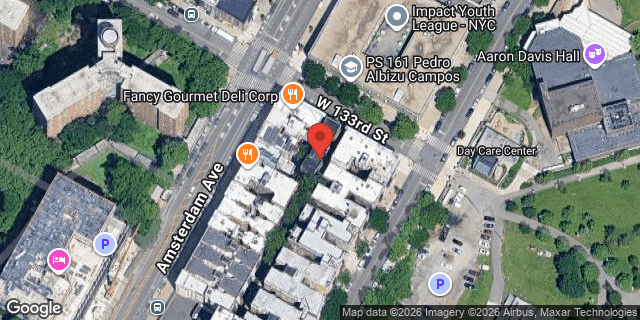 Aerial map of 496 WEST 133 STREET, Manhattan