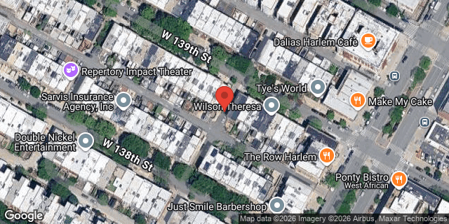 Aerial map of WEST 139 STREET, Manhattan