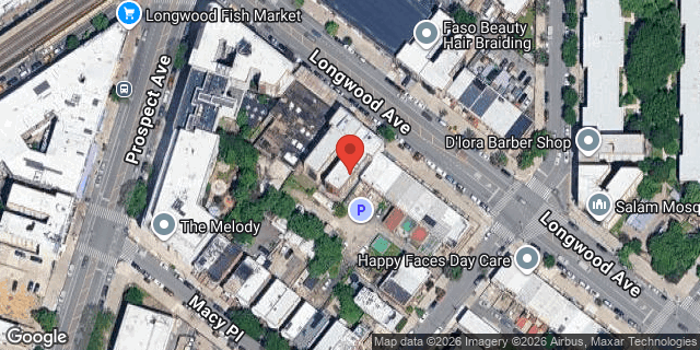 Aerial map of 874 LONGWOOD AVENUE, Bronx