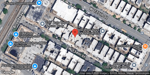 Aerial map of 521 WEST 134 STREET, Manhattan