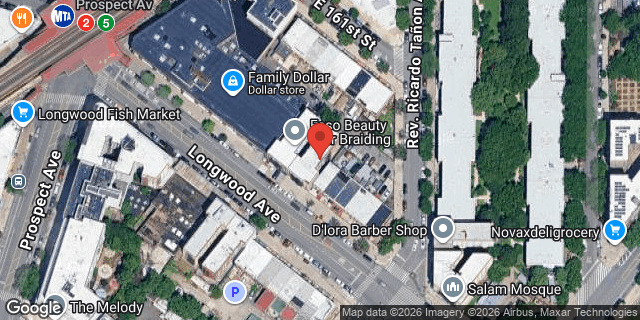 Aerial map of 875 LONGWOOD AVENUE, Bronx