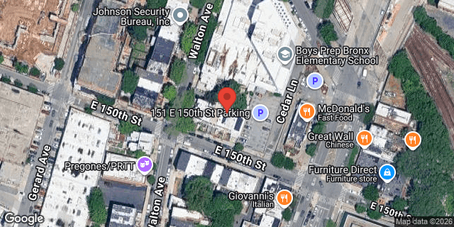 Aerial map of 143 EAST 150 STREET, Bronx