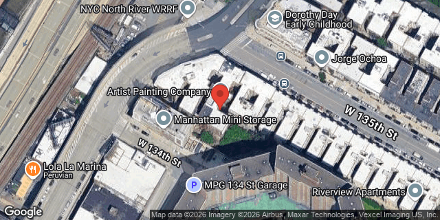 Aerial map of 634 WEST 135 STREET, Manhattan
