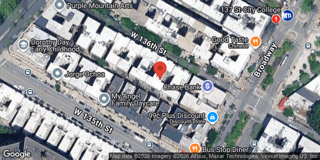 Aerial map of 614 WEST 136 STREET, Manhattan