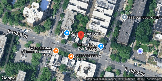 Aerial map of EAST 163 STREET, Bronx