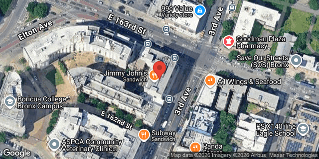 Aerial map of 514 EAST 163 STREET, Bronx