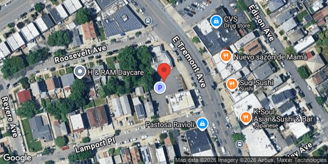 Aerial map of 3780 EAST TREMONT AVENUE, Bronx