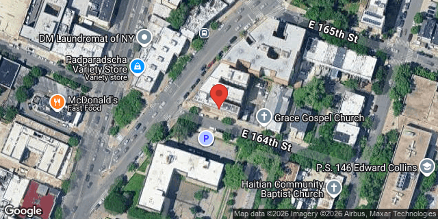 Aerial map of 581 EAST 164 STREET, Bronx
